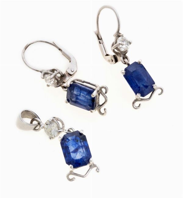 DEMI PARURE CON BRILLANTI E TANZANITE