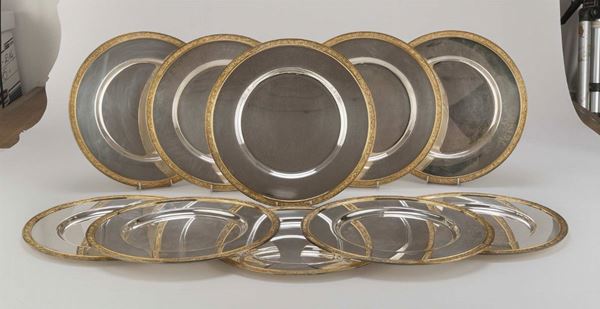 DIECI SOTTOPIATTI IN SILVERPLATED, STEFANI BOLOGNA
