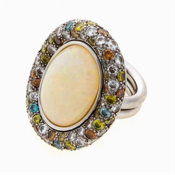 ANELLO CON OPALE E BRILLANTI