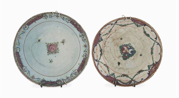 DUE PIATTI CERAMICA PO0LICROMA, PERSIA