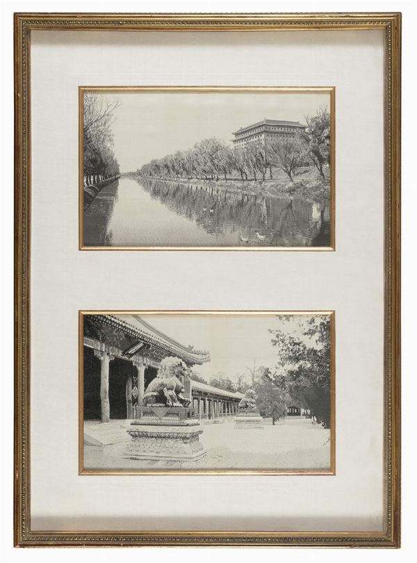 DUE RIPRODUZIONI FOTOGRAFICHE SU TELA, CINA
