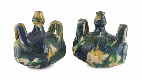 COPPIA DI BOTTICELLE IN CERAMICA, SEMINARA