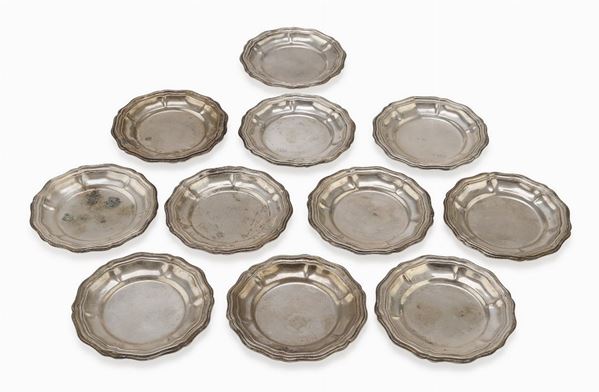 UNDICI PIATTINI IN SILVERPLATED