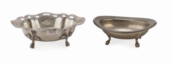 DUE VASCHETTE IN ARGENTO E SILVERPLATED