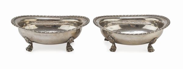 COPPIA DI VASCHETTE IN ARGENTO, CALEGARO PADOVA