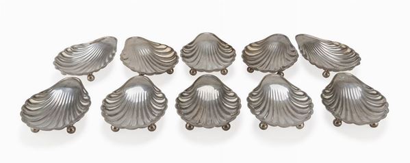DIECI ANTIPASTIERE IN SILVERPLATED, MILANO