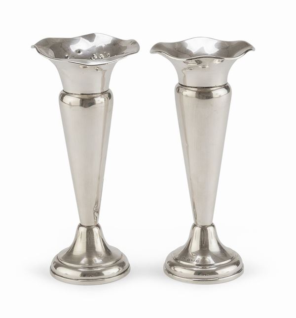 COPPIA DI PICCOLI PORTAFIORI IN ARGENTO, NEALE BIRMINGHAM
