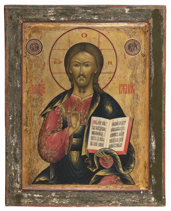 ICONA CRISTO PANTOCRATE DI SCUOLA RUSSA
