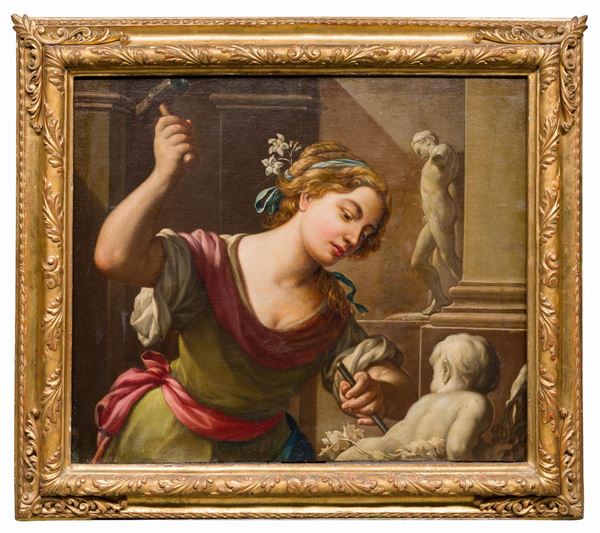 COPPIA DI ALLEGORIE DELL'A BOTTEGA DI GAETANO GANDOLFI