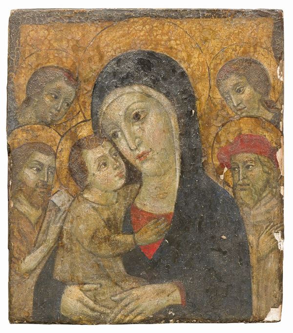 MADONNA COL BAMBINO DI PITTORE VENETO-CRETESE