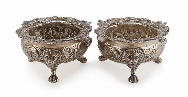 COPPIA DI SALIERE IN ARGENTO, WHITFORD LONDRA 1795
