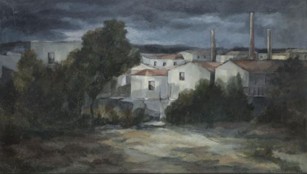 DIPINTO PAESAGGIO DI FRANCO TRIVELLONI
