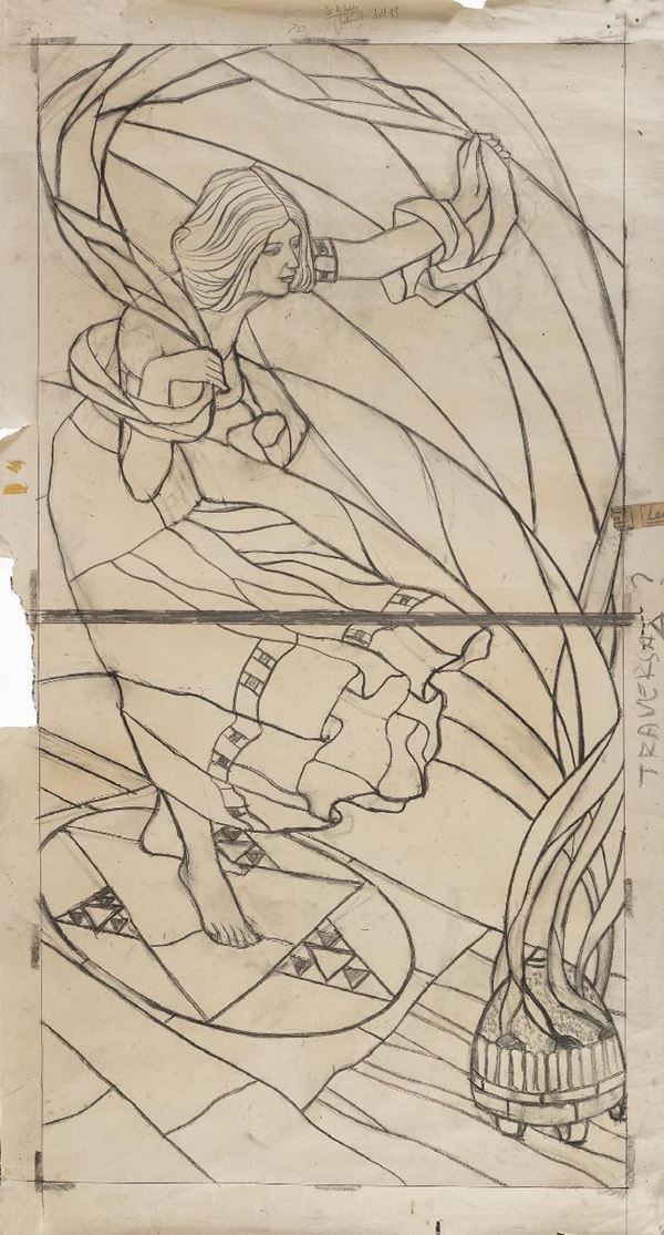 CARTONE PER VETRATA ATTRIBUITO A VITTORIO GRASSI