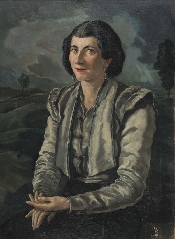 DIPINTO DONNA SIGLATO H.R.