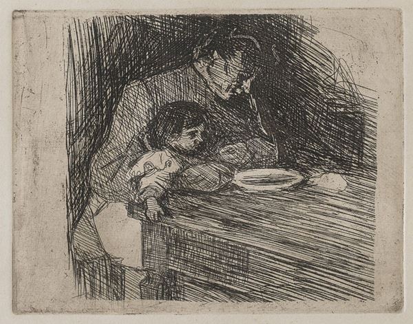 ACQUAFORTE DONNA CON BAMBINA DI UMBERTO BOCCIONI