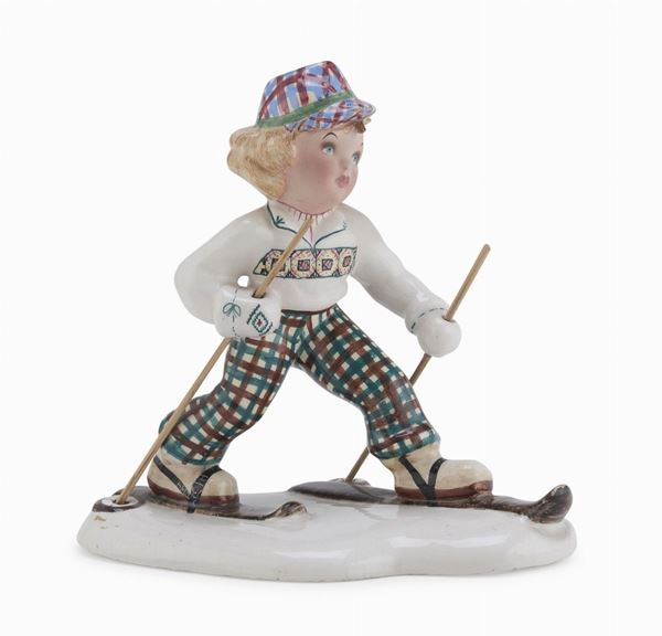 FIGURA DI GIOVANE SCIATORE, F.TA M. GALLI