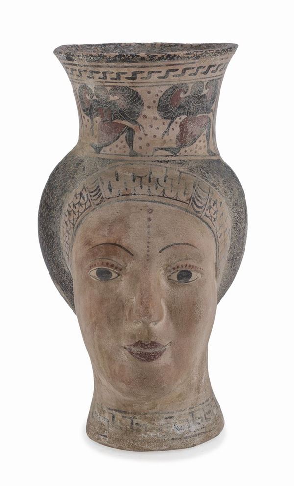 BROCCA PLASTICA A FORMA DI VOLTO, XIX SECOLO