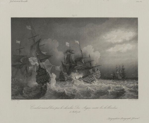 INCISIONE BATTAGLIA NAVALE