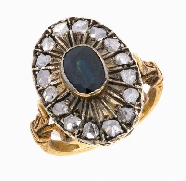 ANELLO CON ZAFFIRO E DIAMANTI