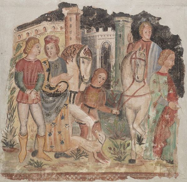 AFFRESCO A TEMPERA DI MANIERA TRECENTESCA