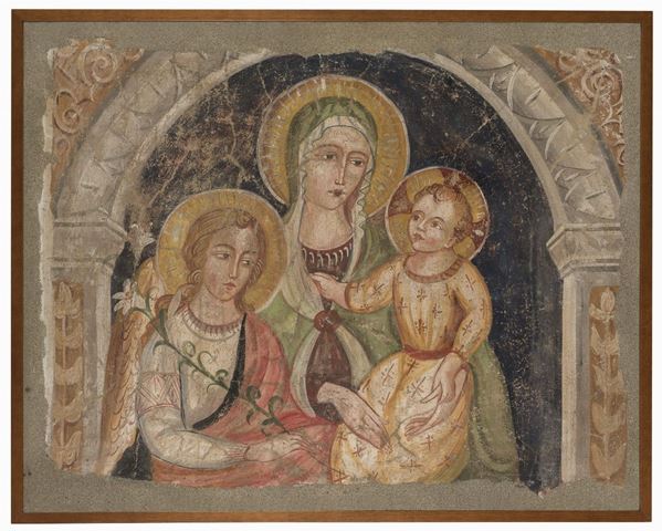 STRAPPO DI AFFRESCO DI MANIERA TRECENTESCA