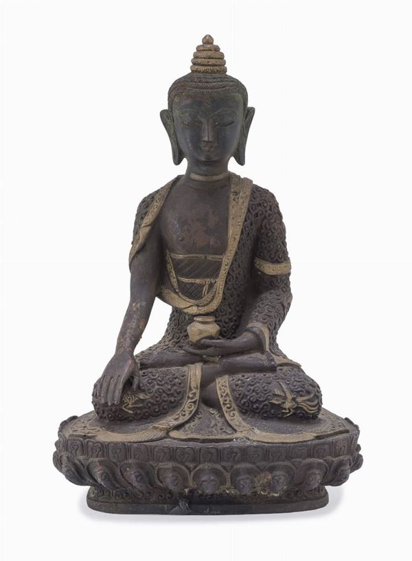 SCULTURA DI BUDDHA IN BRONZO, CINA