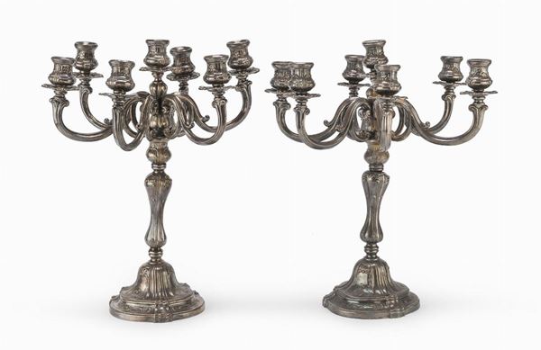 COPPIA DI CANDELABRI IN SILVERPLATED, ITALIA