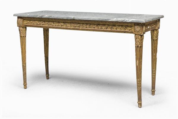 CONSOLE IN LEGNO DORATO, PIEMONTE PERIODO LUIGI XVI
