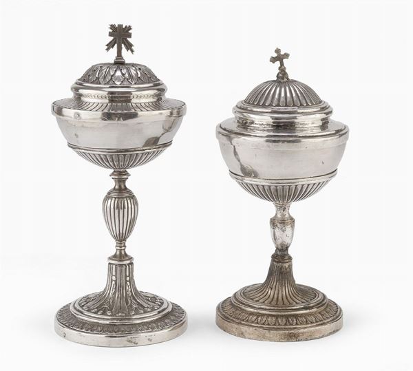 DUE PISSIDI IN ARGENTO, ROMA 1815/1829