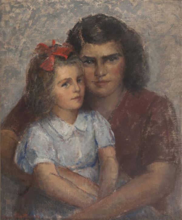 DIPINTO MADRE E FIGLIA DI DINO UBERTI