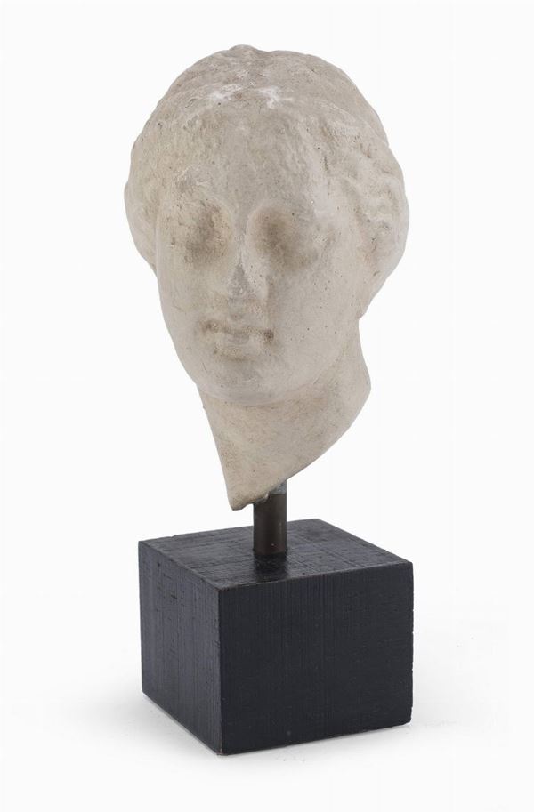 TESTA IN GESSO DA MODELLO ROMANO