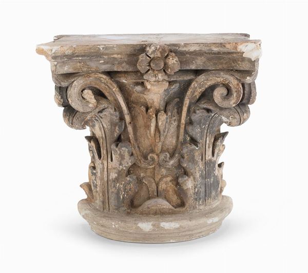 PROFILO DI CAPITELLO CORINZIO IN GESSO
