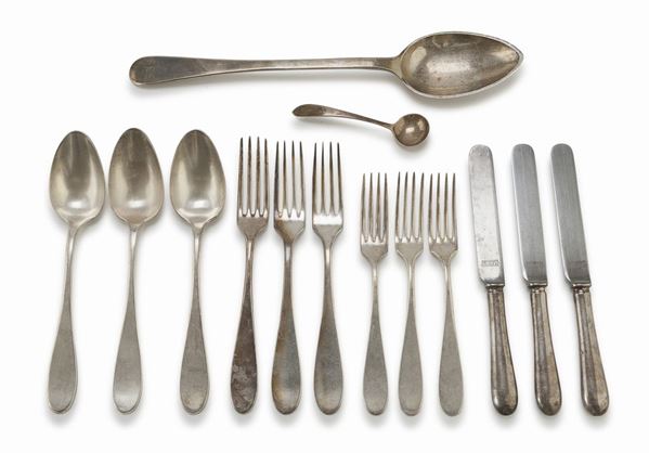 SET DI POSATE IN ARGENTO COMPOSITO, BROGGI MILANO