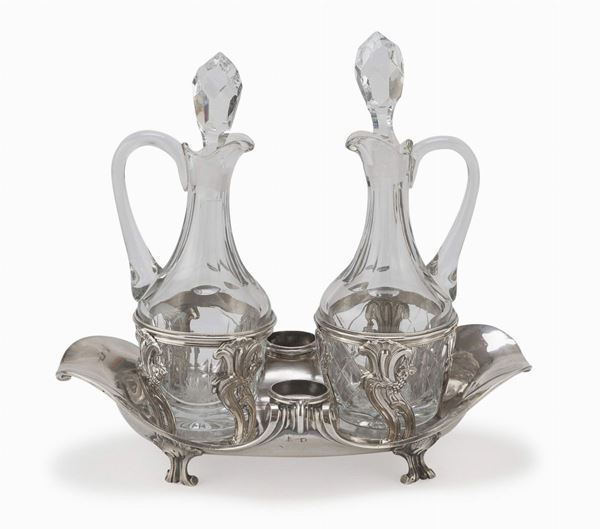 OLIERA IN ARGENTO E CRISTALLO, FRANCIA 1765
