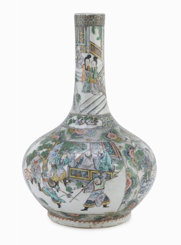VASO IN PORCELLANA A SMALTI POLICROMI, CINA