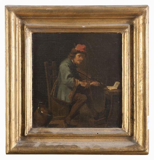 DIPINTO FIAMMINGO SUONATORE DI VIOLINO