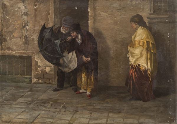 DIPINTO ROMANTICO OTTOCENTESCO