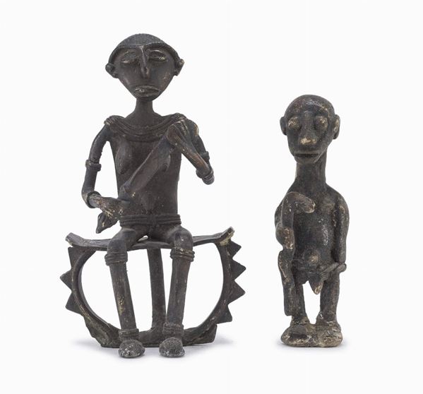 COPPIA DI FIGURE IN BRONZO, ARTE AFRICANA