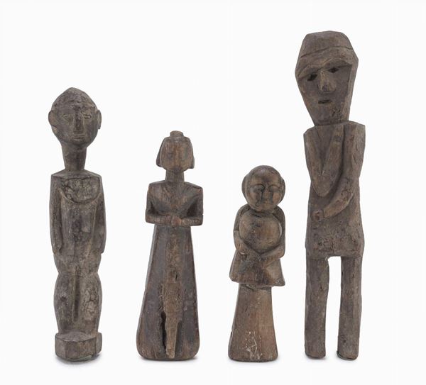 QUATTRO SCULTURE IN LEGNO, ARTE AFRICANA