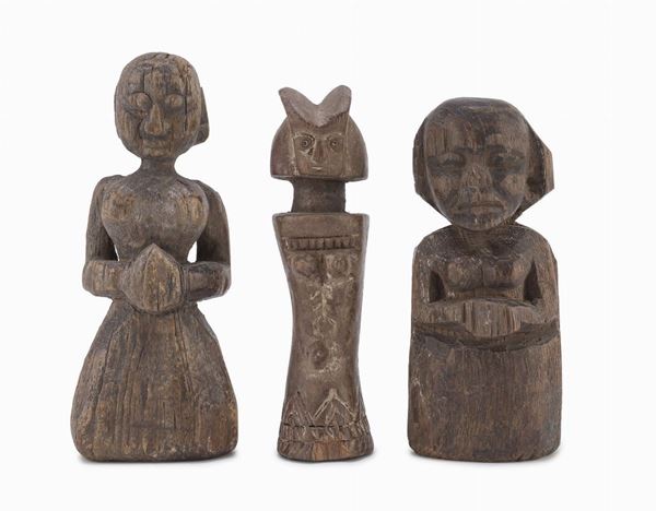 TRE SCULTURE IN LEGNO, ARTE AFRICANA