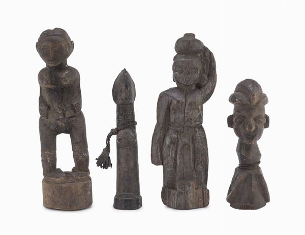 QUATTRO SCULTURE IN LEGNO, ARTE AFRICANA