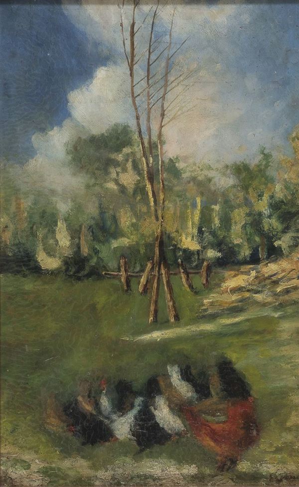 DIPINTO PAESAGGIO CON AIA