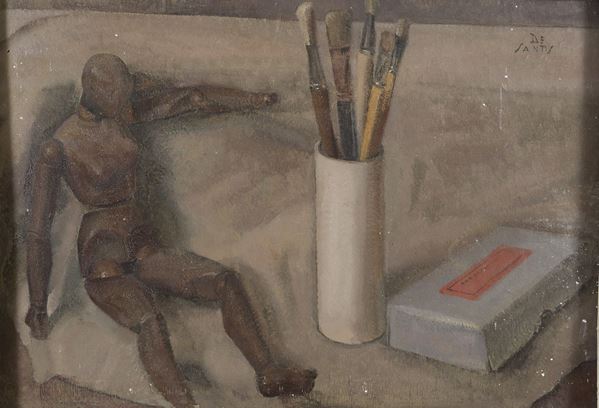 DIPINTO DORMIENTE DI AMLETO DE SANTIS