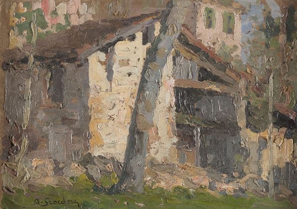 DIPINTO CASA E ALBERO