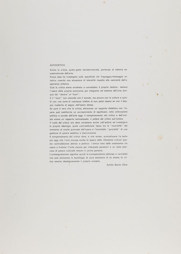 SERIGRAFIE DI ACHILLE BONITO OLIVA
