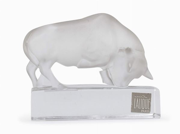 SCULTURA DI TORO IN CRISTALLO, LALIQUE FRANCE