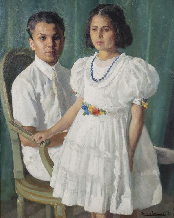 DIPINTO FANCIULLI DI ROMOLO BERNARDI