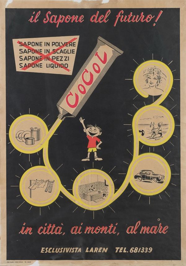 MANIFESTO PUBBLICITARIO SAPONE COCOL