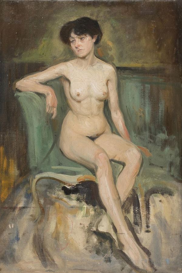 DIPINTO NUDO DI DONNA IN INTERNO