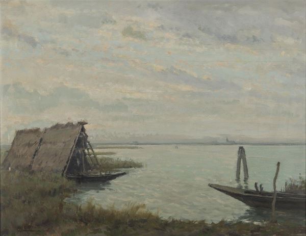 DIPINTO PAESAGGIO DI LUIGI COMOLLI